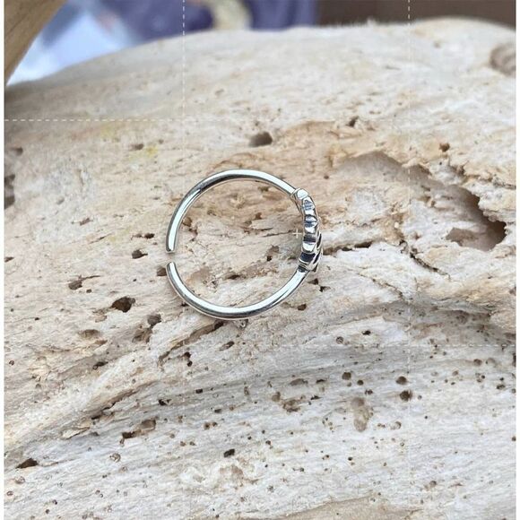 Lotus Flower Sterling Silver Toe Ring Midi Ring - Picture 4 of 4